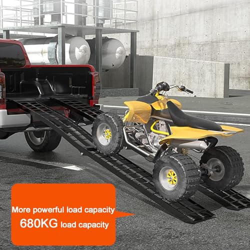 Rampa para motocicleta de 9.8 pies con capacidad de 1499 libras, rampa para carga en camionetas para motos, bicicletas de tierra, ATV, UTV, scooters y cortacésped (1 pieza) miniatura 4