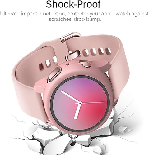 Miniatura 5 de Miimall Funda compatible con Galaxy Watch Active 2 de 1.732 pulgadas con protector de pantalla de 1.654 pulgadas, cobertura completa, antiarañazos,