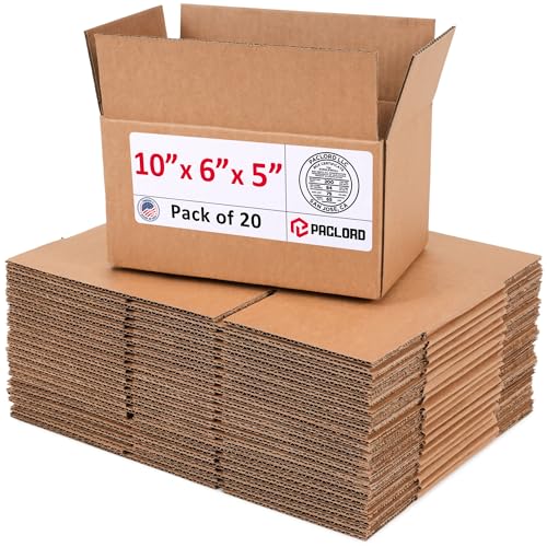 Image of Small Cardboard Boxes 10 inchL x 6 inchW x 5 inchH (Pack of 20) - USA-Made Packing Boxes for Moving, Shipping, or Storage - USPS, UPS, FedEx Approved - Professional Packing Supplies for Moving | USA-Made Packing Boxes for Moving, Shipping, or Storage - USPS, UPS, FedEx Approved - Professional Packing Supplies