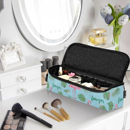 Bolsa de viaje Flamingo Tropical Blue para herramientas de cabello como planchas y rizadores miniatura 7