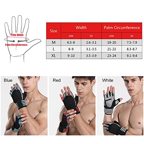 KKcare Luvas esportivas antiderrapante ciclismo luvas de meio dedo com alças de pulso longas luvas d