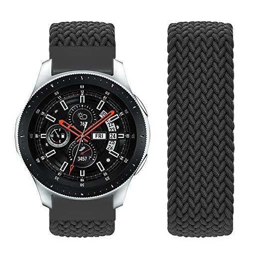 Vozehui Kompatibel med Samsung Galaxy Watch 46 mm rem, 22 mm elastisk mjuk nylon Kinitting sportrem ersättningsband för Samsung Gear S3 Frontier/Gear S3 Classic/Galaxy watch 22 mm, kvinnor män