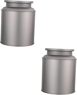 Didiseaon 2pcs Tinplate Tea Coffee Tea Sugar Tins Candy Storage Containers Glass Pantry Canister Metal Tin Container Wedding Candles Tea Leaves Storage Can Nut Jar Travel Loose Tea