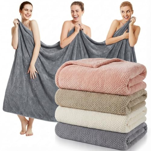 Newwiee 4 Pcs Oversized Bath Towels 40 x 80 Extra Large Bathroom Sheet Towels for Adults Quick Dry Soft Absorbent Fluffy Microfiber Shower Sheet for Fall Decor Spa Beach Hotel(Warm Colors)
