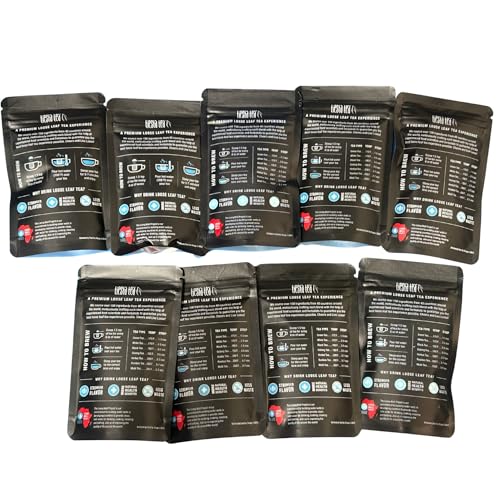 Image of Tiesta Tea - Eternity Sampler Dry Flight Set, Loose Leaf, High to No Caffeine, Makes Hot & Iced, Assorted Tea Sets with Herbal, White, Fruit Blends & More, 9 Resealable Sample Pouches