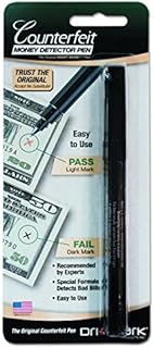 Dri Mark 351B1 Counterfeit Bill Detector Marker Pen, Made in The USA, 3 Times More Ink, Pocket Size, Fake Money Checker - Money Loss Prevention Tester & Fraud Protection for U.S. Currency (Pack of 1)