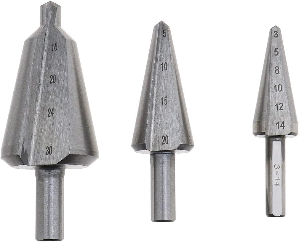 3pcs Cone Drill Bit Set High Speed Steel Drill Bit 3-14mm 5-20mm 16-30mm Umbrella Chamfering Cutters Wood Metal Hole Opener Drilling