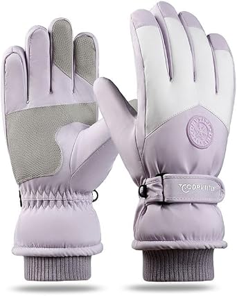 Winter Ski Snow Gloves for Women, Touchscreen Waterproof Warm Cold Weather Gloves for Skiing Snowboarding