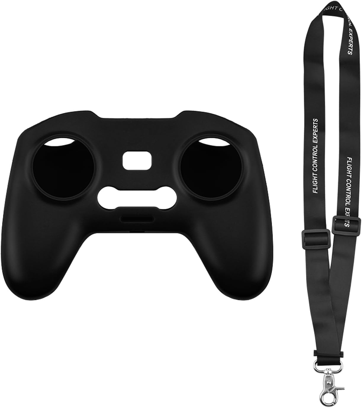 Silicone Protective Case Cover with Adjustable Lanyard Compatible with DJI Avata 2 FPV Remote Controller 3/2 Protector Sleeve Skin Drone Accessories (black)