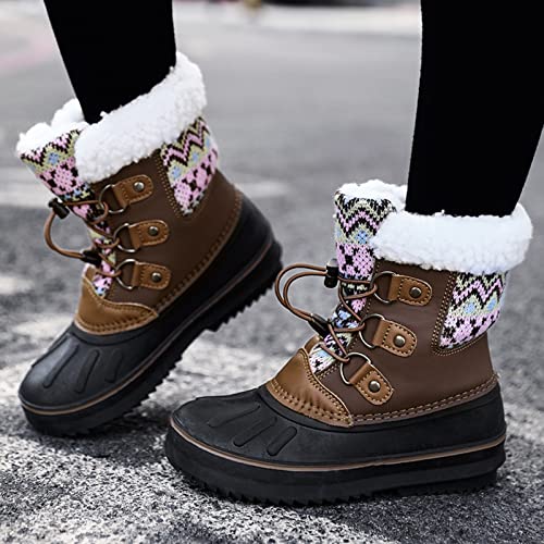 EnJoCho Little Boys Soft Bottom Boots Kids Shoes Snow Boots Girls Boys OutdoorBoots Waterproof Warm Boots with Cotton Shoes 6