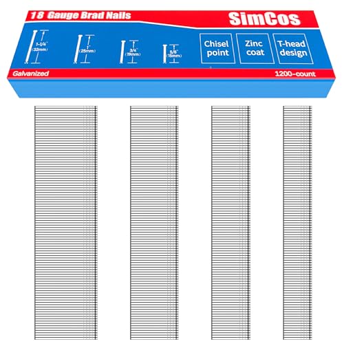 SimCos 18 Gauge Brad Nails 1200-Pack