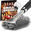 Grill Brush and Scraper-18 Adjustable Handle Safe BBQ Grill Brush for Outdoor Grill-Deep Grill Clearning Brush wih Bottle Operner Extra Strong BBQ Cleaner Accessories for Gas/Charcoal Grilling Grates