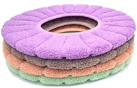 4 Pcs Toilet Seat Cushion Soft Winter Warmer Mat Pad Cushion O-Shape Washable Built-in Plastic Ring