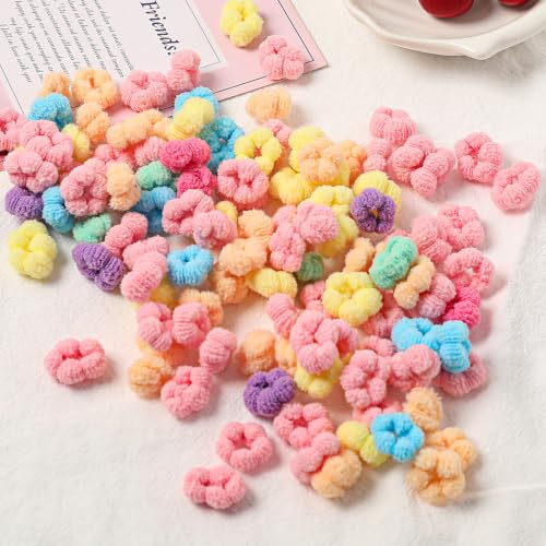 Image of 400PCS Baby Hair Ties,No Damage Cotton Elastic Hair Ties for Baby Girls | Multicolor Seamless Small Hair Ties Hair Bands Elastic Ponytail Holders Hair Accessories for Baby Girls Toddlers Kids