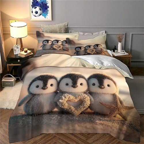 Housse de couette pingouin 3D en microfibre inaltérable durable et ultra douce - 6
