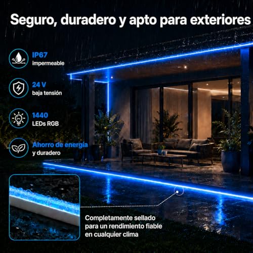 Ruban néon LED RVB découpable et étanche contrôlable par smartphone - 5