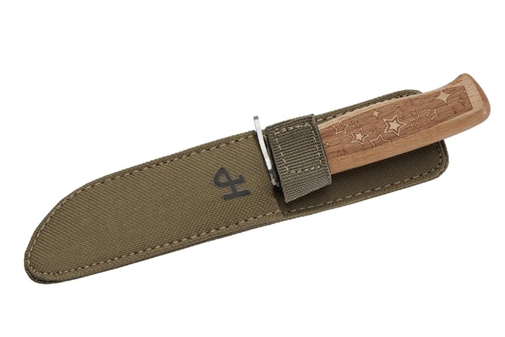 Herbertz Kindermesser Klinge 8cm Lederscheide Messer Pakkaholz