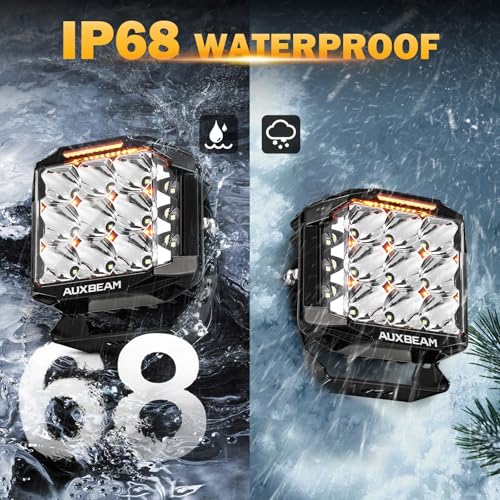 Image of Auxbeam 7 inch Off-Road Lights with 270 Side Shooter, V Max Series Pod Lights with DRL & Back Light, 228W 26100LM Spot Flood Combo Ditch Lights, Cube LED Driving Light for Jeep ATV UTV, Pair
