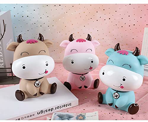 Large Piggy Bank Cattle for Toddlers Children Girl Boys, Shatterproof Vinyl Coin Bank, Makes A Perfect Unique Gift, Nursery D¨¦cor, Keepsake, Or Savings Piggy Bank for Kids, Brown - Image 4