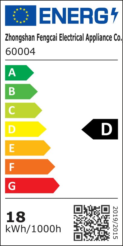 M mimotec - Ventilatore da soffitto Led Energy Nichel e telecomando, basso consumo, motore DC, 6 velocità, silenzioso, 4 pale a discesa