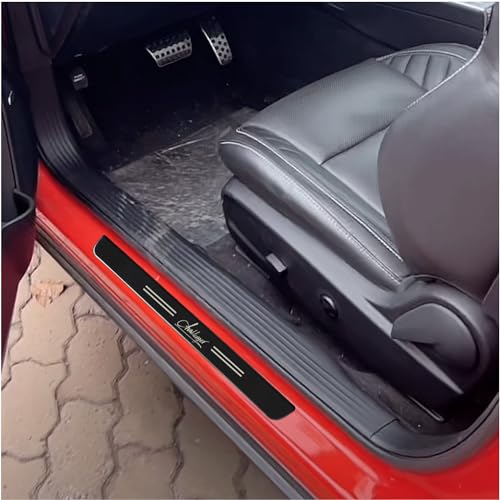 Generic Door Sill Guards Protector for Challenger Stainless Steel Door Entry Guards for 2015-2023 Dodge Challenger, 2pcs/Set (Black)