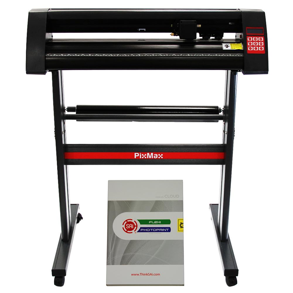 PixMax 72cm Schneideplotter Vinyl Cutter Plotter 720mm Folienschneider Schneide-Plotter Folienplotter inklusive Flexi Starter Software + Gratis 3 x Roland Klingen Schneidemesser