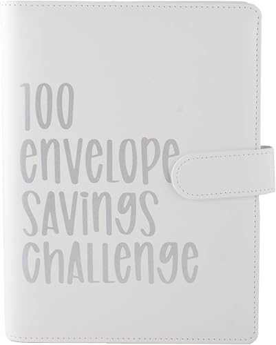 Miniatura 14 de Carpeta para desafíos de 100 sobres Una manera fácil y divertida de ahorrar dinero, kit de caja de desafíos de ahorro de efectivo, carpeta