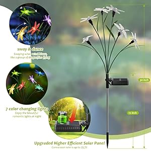 Solar Garden Light Outdoor Decoration Dragonfly Swing Light Set 2 Suitable for Patio Patio Yard Landscape Path Garden Decor for Outside Solar Garden Light Outdoor Decoration Dragonfly Swing Light Set 2 Suitable for Patio Patio Yard Landscape Path Garden Decor for Outside