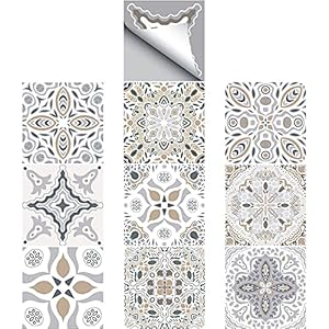 Tegelstickers, zelfklevende tegelfolie, voor doe-het-zelf badkamer en keuken, 10 × 10 cm, 30 stuks