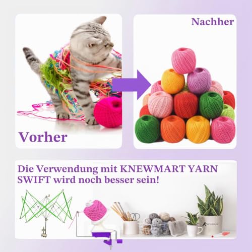 Garnwickler mit Tischklemme, 4 Pompon-Maker und Schere – Bild 6