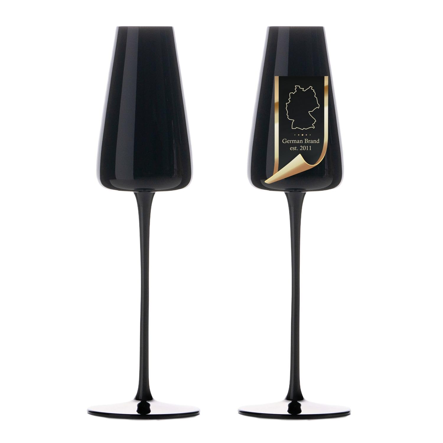 Verre de champagne résistant aux chocs lot de 2 flûtes noires Intirilife