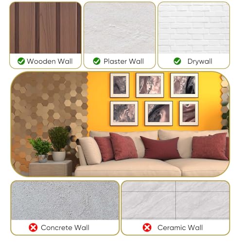 120 Stück Bilder Bildaufhänger Set, Vielseitiges Bilderhaken Bild Hängende Haken Kit mit Nägeln, Bilderhaken zum nageln 4 Größen Bildaufhängeset für Rahmen Spiegel Gemälde Bilderbefestigung