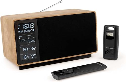 Thomson Bluetooth Speaker and Weather Station Black 50W