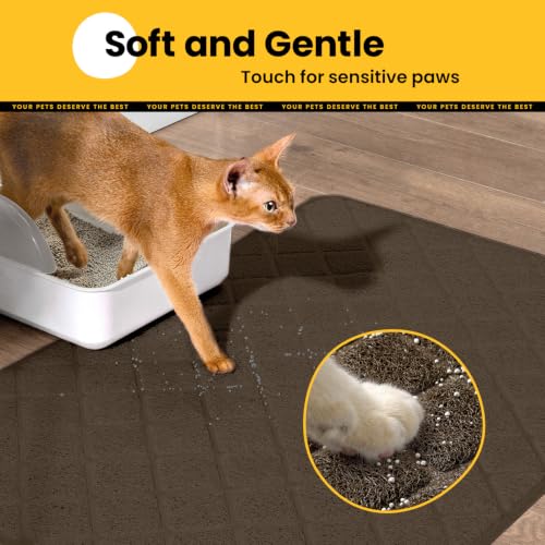 Image of Conlun Cat Litter Mat Litter Trapping Mat, 24 inch x 17 inch Brown