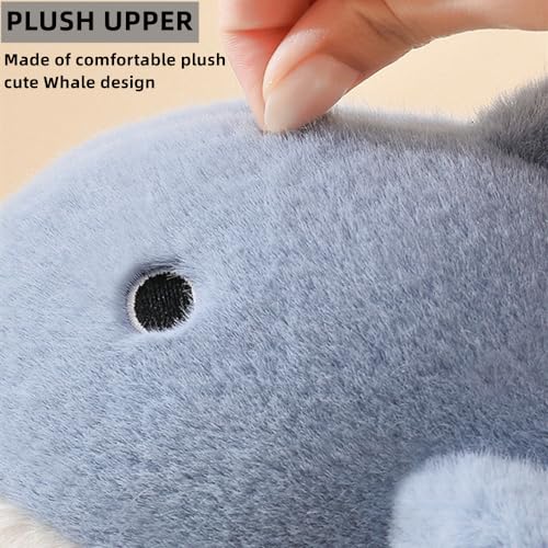 Whale Shark Slippers for Women Men, Cute Thick Sole Cartoon Animal Slippers, Soft Plush Fuzzy Kawaii House Slippers Shark Slides for Indoor Outdoor3