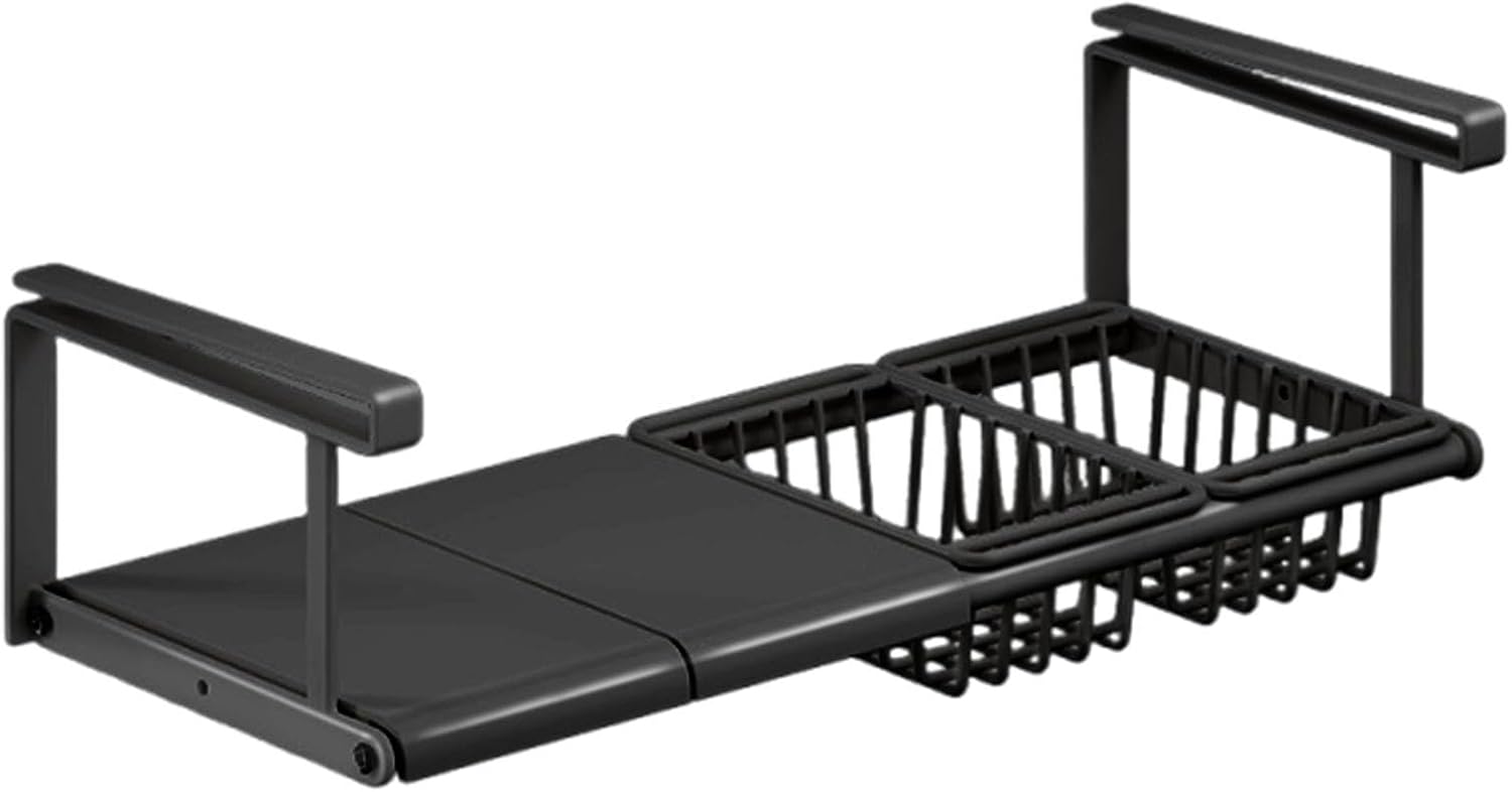 Under Shelf Organizer, Extendable No-Drill Basket Holder, Under Shelf Storage Rack, for Home Wardrobe Kitchen Bathroom Pantry Closet Laundry Bedroom Rv Dorm