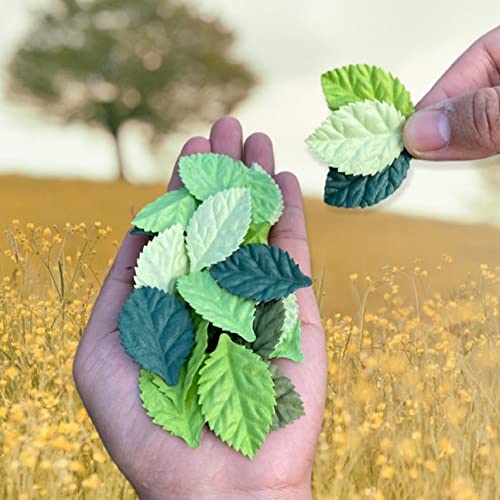 100 Pcs Mulberry Paper Roses Leaves 45X25Mm Diy Craft Scrapbooking Wedding Diy Craft Supplies Card (Green Tone) #TOP1