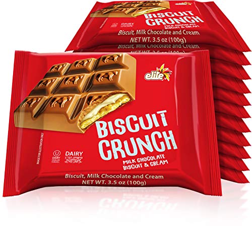 Elite Crunch Milk Chocolate and Cream Biscuit, 3.5oz (12 Pack)