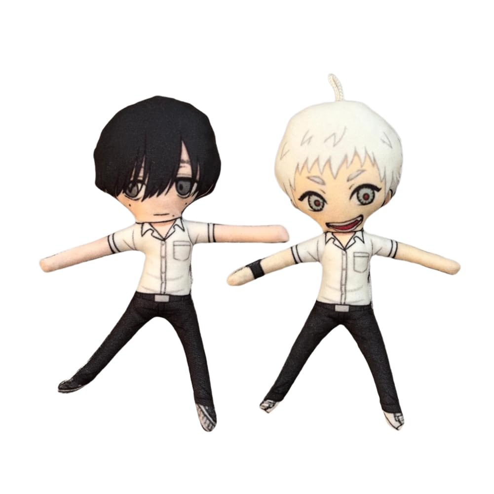 Jilijia 2PCS Anime Yoshiki Tsujinaka Plush Twistable Figure Hikaru Indo Soft Stuffed Throw Pillow Cartoon Pendents Decoration Gifts 15CM