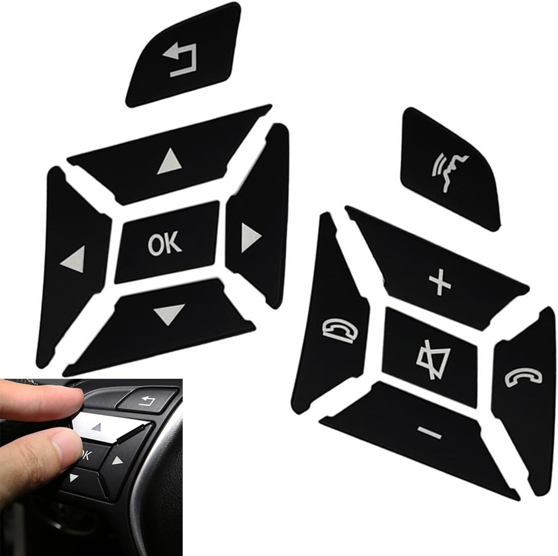 Black Car Steering Wheel Button Switch Trim Cover Sticker for Mercedes Benz A B C E Ml Gl Cla Gla Glk Sl SLK Class W176 W246 W212 W204