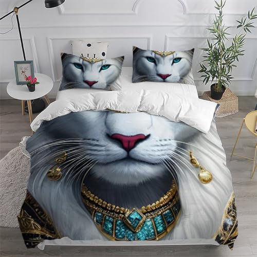 Linge de lit chat noble impression 3D haute définition et coton double 200x200