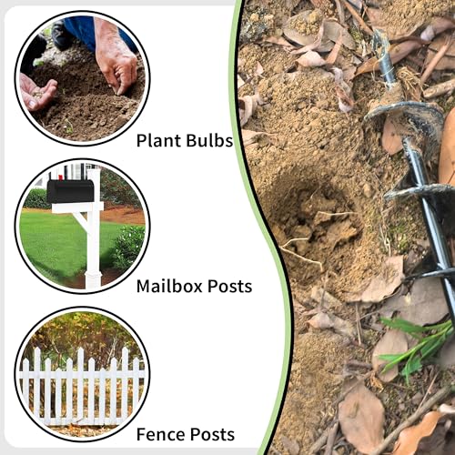 TCBWFY Garden Auger Drill Bit for Planting 1.6"x16.5"and 3.5"x16",Heavy Duty Bulb Planter Tool for Digging Holes,Compatible with 3/8" Hex Drive Drill - Image 9
