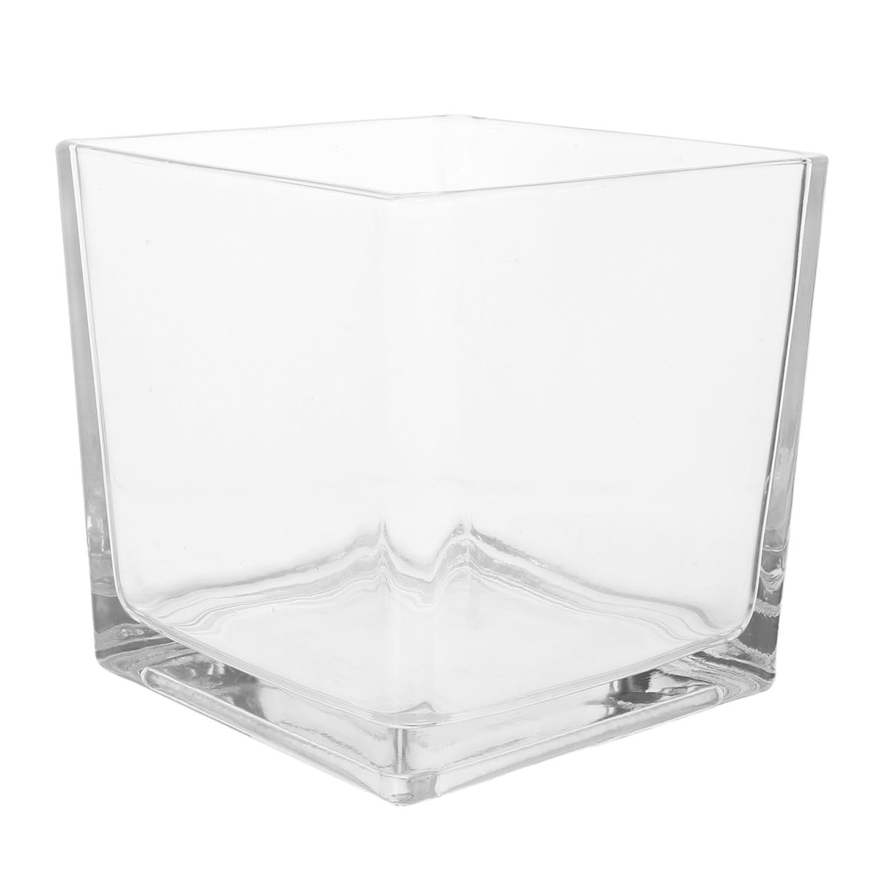 TEHAUX Jarrón Cristal Cuadrado de Vidrio Transparente para Decoración de Hogar Diseño Moderno y Resistente, Adecuado para Plantas Hidropónicas y Flores en Sala