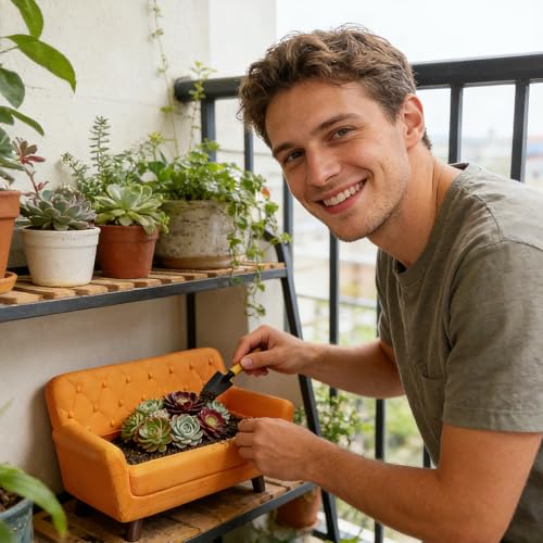 Récipient respirant robuste pot de fleurs de table au design élégant