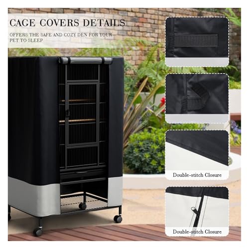 Couverture pour cage à oiseaux respirant anti-projection beige 84cm