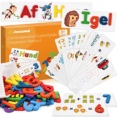 Joozmui Spielzeug ab 3 4 5 6 7 8 Jahre Mädchen, Buchstaben Lernen Lernspiele ab 3-8 Jahre Kinderspielzeug ab 3-8 Jahre Montessori Spielzeug ab 3-8 Jahre Junge Einschulung Geschenk Mädchen 3-8 Jahre