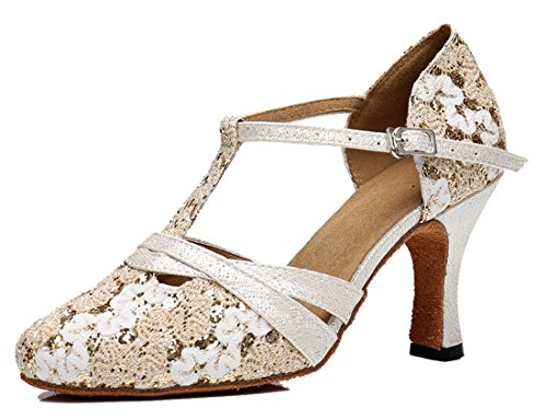 Chaussures Jazz Moderne Femme de Haute Qualité Couleur Beige Talon de 8cm