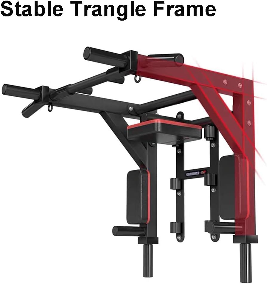 Multi Function Wall Mount Chin Up Bar Height Adjustable Pull-Up Bar Multi Grip Strength Training Equipment for Home Gym 880 LB Weight Capacity ( Color : Black ) : Sports & Outdoors