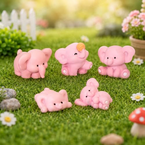 Image of CraftVatika Miniature Showpiece Birthday Gift for Girls Kids, Elephant Showpiece Set of 5 for Home Decor Items, Car Dashboard Items, Table Decoration Items, Valentine Day Gift for Girlfriend