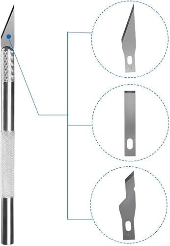 Miniatura 3 de Juego de cuchillos de 108 piezas de cortador de precisión para tallar manualidades, incluye cuchillo y cuchillas, regla de acero inoxidable, tabla